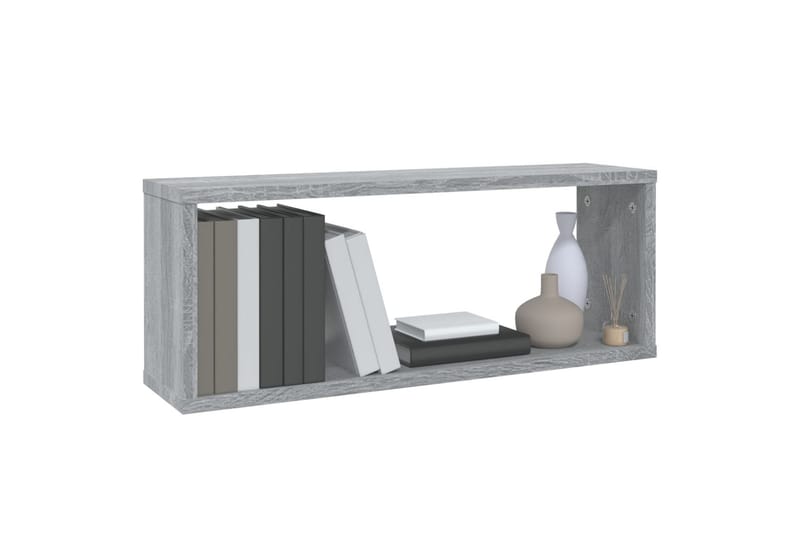 beBasic Vegghyller kube 6 stk grå sonoma 60x15x23 cm konstruert tre - GrÃ¥ - Oppbevaring - Hyller - Vegghylle