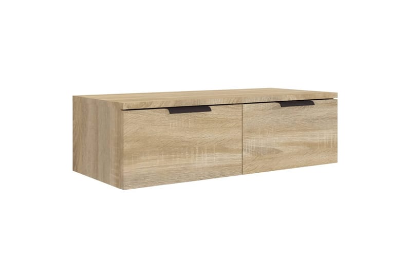 beBasic Veggskap 2 stk sonoma eik 68x30x20 cm konstruert tre - Brun - Oppbevaring - Hyller - Vegghylle