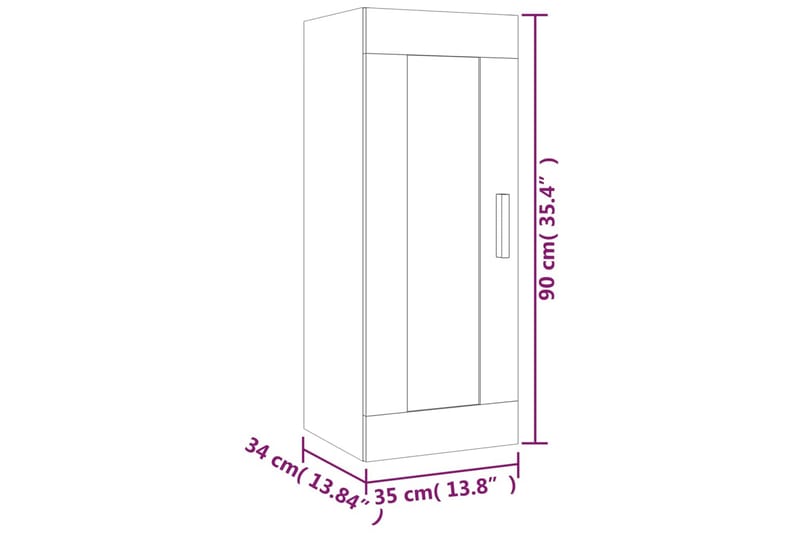 beBasic Veggskap betonggrå 35x34x90 cm konstruert tre - GrÃ¥ - Oppbevaring - Hyller - Vegghylle