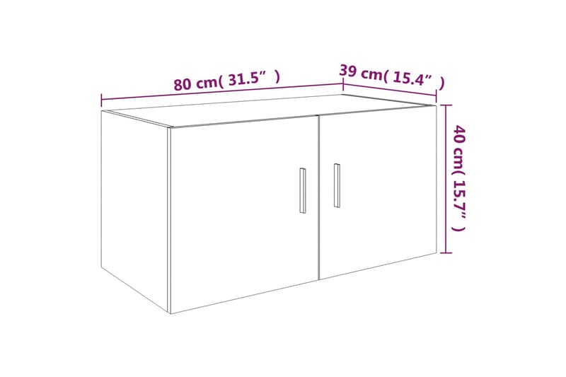 beBasic Veggskap brun eik 80x39x40 cm konstruert tre - Brun - Oppbevaring - Hyller - Vegghylle