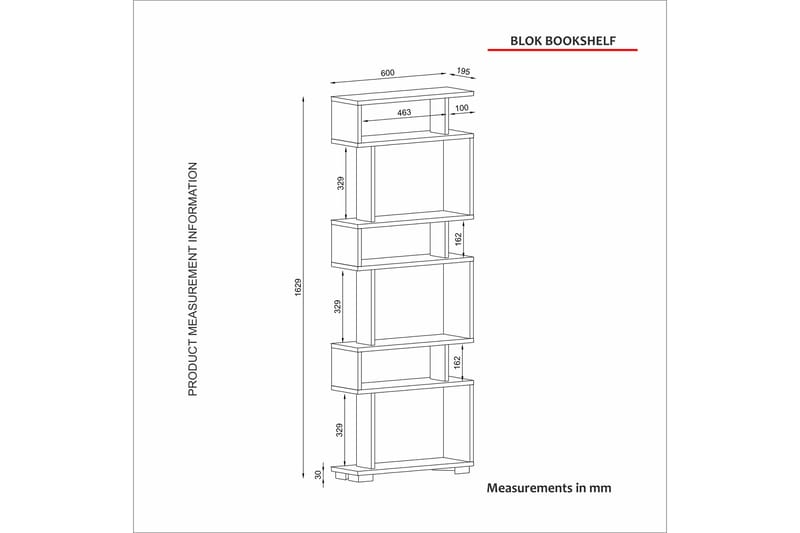 Blobok Bokhylle 60 cm - Beige - Oppbevaring - Hyller - Bokhylle