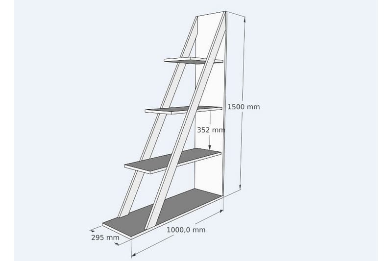 Ampelio Bokhylle 30x100 cm - Antrasitt - Oppbevaring - Hyller - Bokhylle