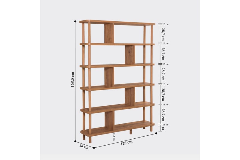 Andifli Bokhylle 120x168,5 cm - Grønn - Oppbevaring - Hyller - Bokhylle