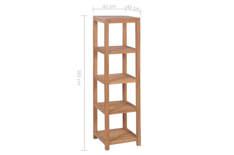 Baderomshylle 4 etasjer heltre teak 42x42x165 cm - Oppbevaring - Hyller - Bokhylle