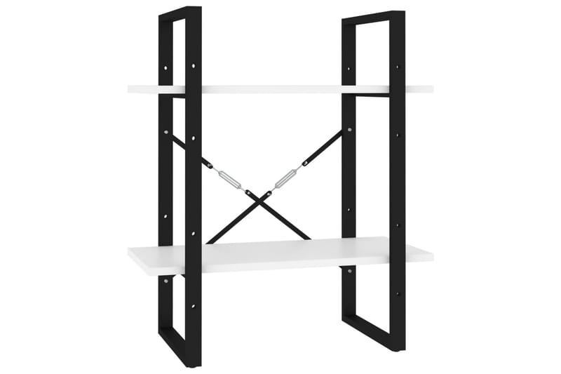 Bokhylle 2 nivåer hvit 60x30x70 cm sponplate - Hvit - Oppbevaring - Hyller - Bokhylle