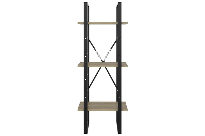 Bokhylle 3 nivåer sonoma eik 40x30x105 cm sponplate - Brun - Oppbevaring - Hyller - Bokhylle