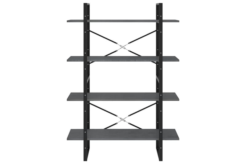 Bokhylle 4 nivåer grå 100x30x140 cm heltre furu - Grå - Oppbevaring - Hyller - Bokhylle