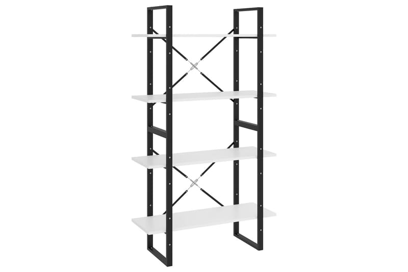 Bokhylle 4 nivåer hvit 80x30x140 cm sponplate - Hvit - Oppbevaring - Hyller - Bokhylle