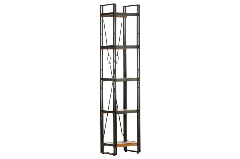 Bokhylle 5 etasjer 40x30x180 cm gjenvunnet heltre - Flerfarget - Oppbevaring - Hyller - Bokhylle