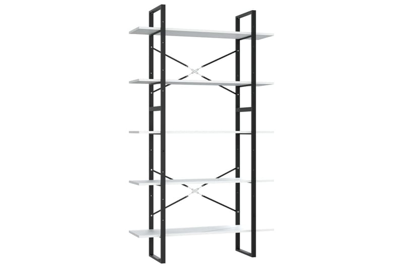 Bokhylle 5 nivåer hvit 100x30x175 cm sponplate - Hvit - Oppbevaring - Hyller - Bokhylle