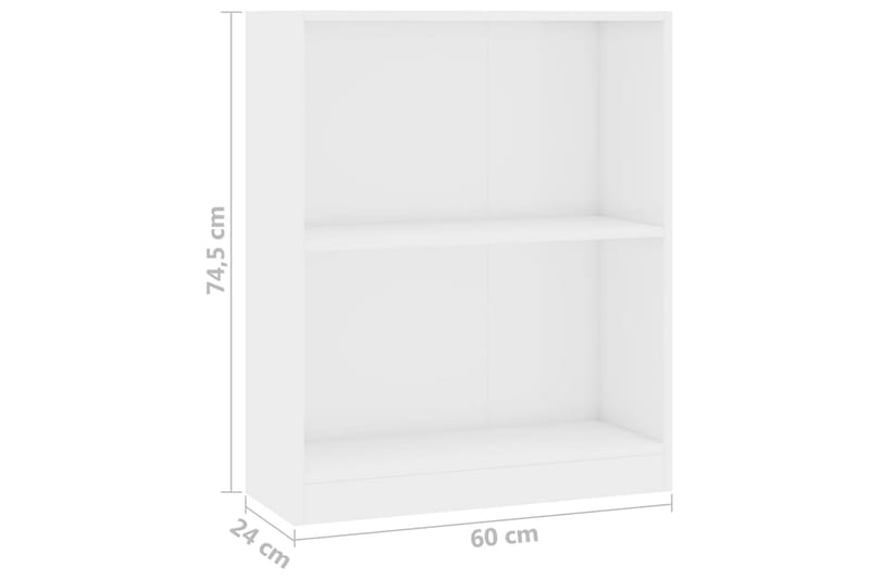 Bokhylle høyglans hvit 60x24x74,5 cm sponplate - Oppbevaring - Hyller - Bokhylle