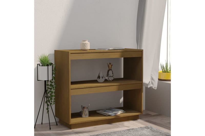 Bokhylle honningbrun 80x35x71 cm heltre furu - Brun - Oppbevaring - Hyller - Bokhylle