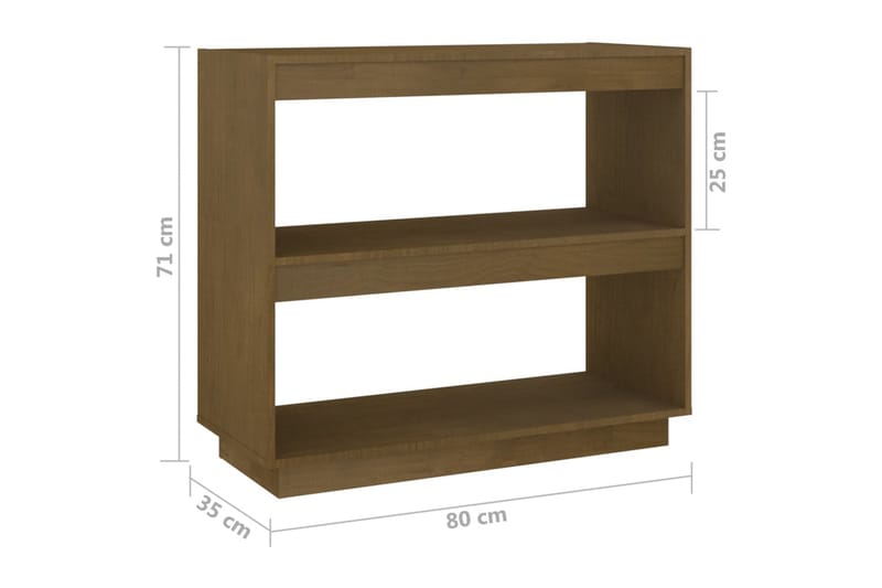 Bokhylle honningbrun 80x35x71 cm heltre furu - Brun - Oppbevaring - Hyller - Bokhylle