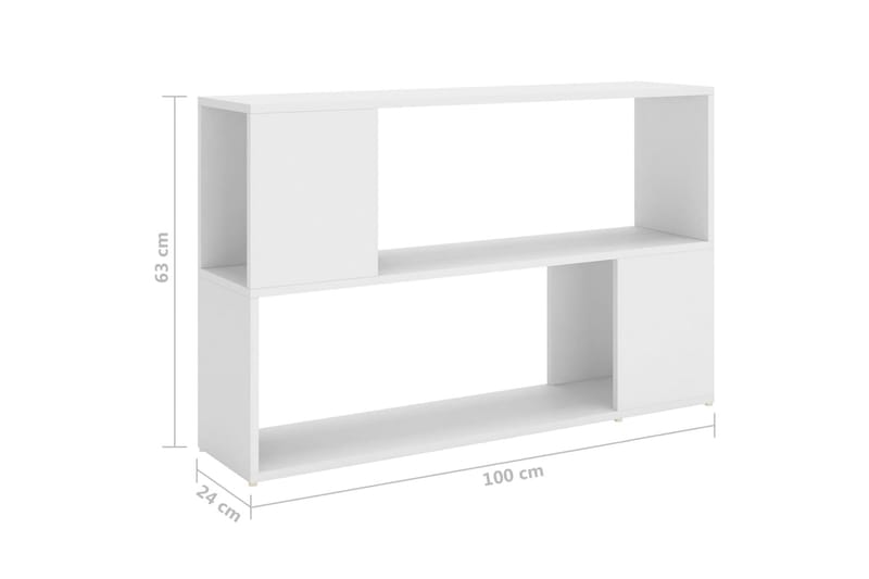 Bokhylle hvit 100x24x63 cm sponplate - Hvit - Oppbevaring - Hyller - Bokhylle