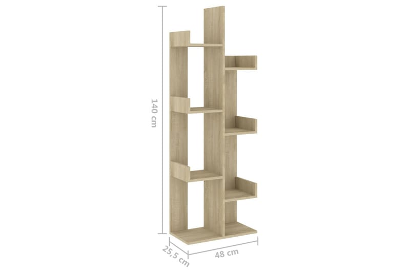 Bokhylle sonoma eik 48x25,5x140 cm sponplate - Brun - Oppbevaring - Hyller - Bokhylle