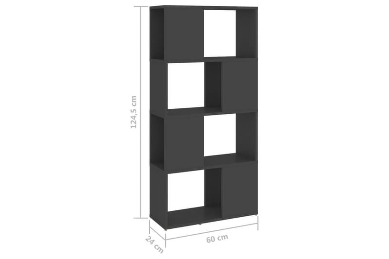 Bokhylle/romdeler grå 60x24x124,5 cm sponplate - Grå - Oppbevaring - Hyller - Bokhylle