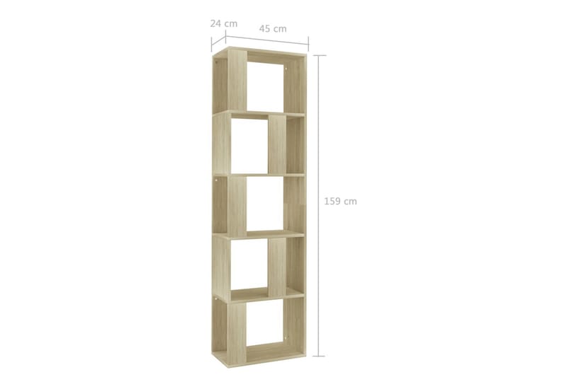 Bokhylle/Romdeler sonoma eik 45x24x159 cm sponplate - Brun - Oppbevaring - Hyller - Bokhylle