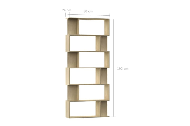 Bokhylle/Romdeler sonoma eik 80x24x192 cm sponplate - Brun - Oppbevaring - Hyller - Bokhylle