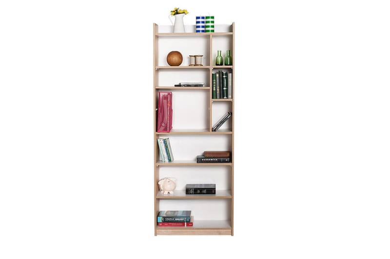 Bookshelf Eik-Sonoma|Hvit - Oppbevaring - Hyller - Bokhylle