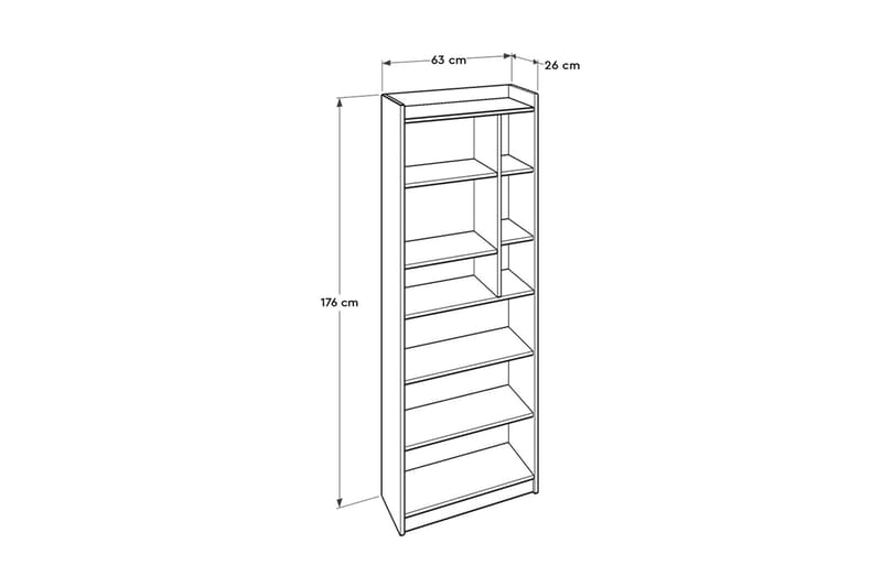 Bookshelf Eik-Sonoma|Hvit - Oppbevaring - Hyller - Bokhylle