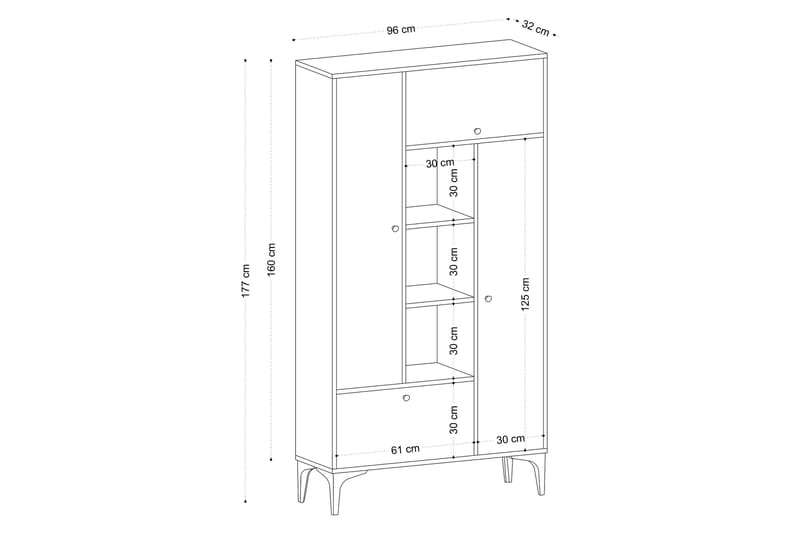 Desgrar Bokhylle 96x177 cm - Blå - Oppbevaring - Hyller - Bokhylle