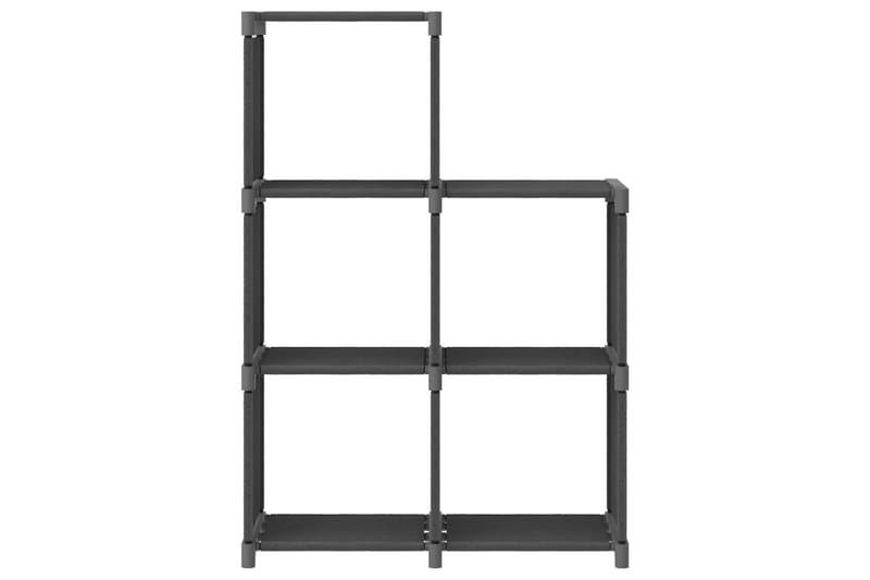 Displayhylle med 5 kuber grå 103x30x72,5 cm stoff - Grå - Oppbevaring - Hyller - Bokhylle