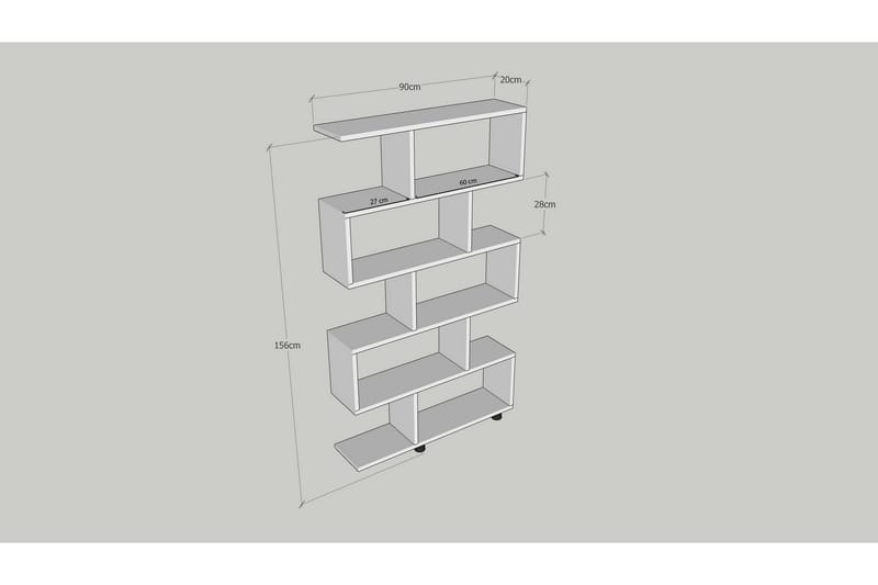 Elrasmo Bokhylle 156x20 cm 5 Hyller - Natur - Oppbevaring - Hyller - Bokhylle