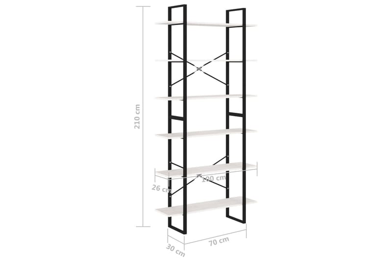 Høyskap hvit 100x30x210 cm heltre furu - Hvit - Oppbevaring - Hyller - Bokhylle