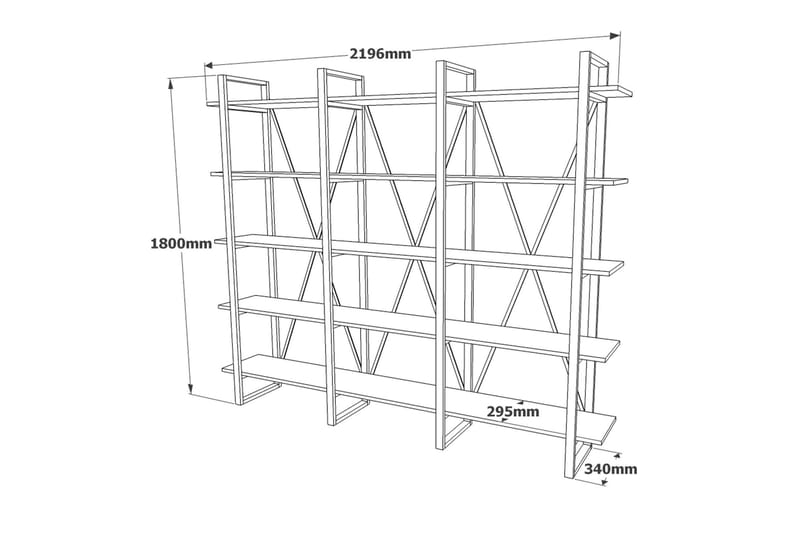 Hardyng Bokhylle 34x2120 cm - Natur - Oppbevaring - Hyller - Bokhylle