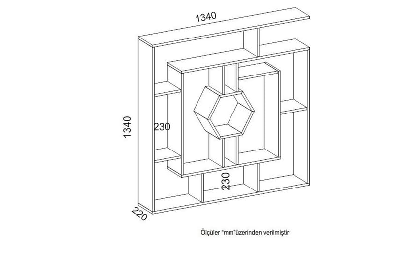 Hejde Bokhylle 134 cm - Svart - Oppbevaring - Hyller - Bokhylle