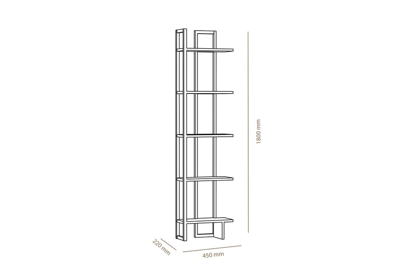 Hejde Bokhylle 45 cm - Brun/Hvit - Oppbevaring - Hyller - Bokhylle