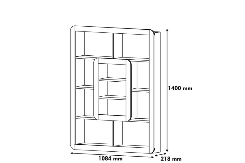 Hovdane Bokhylle 109 cm - Brun/Gul - Oppbevaring - Hyller - Bokhylle