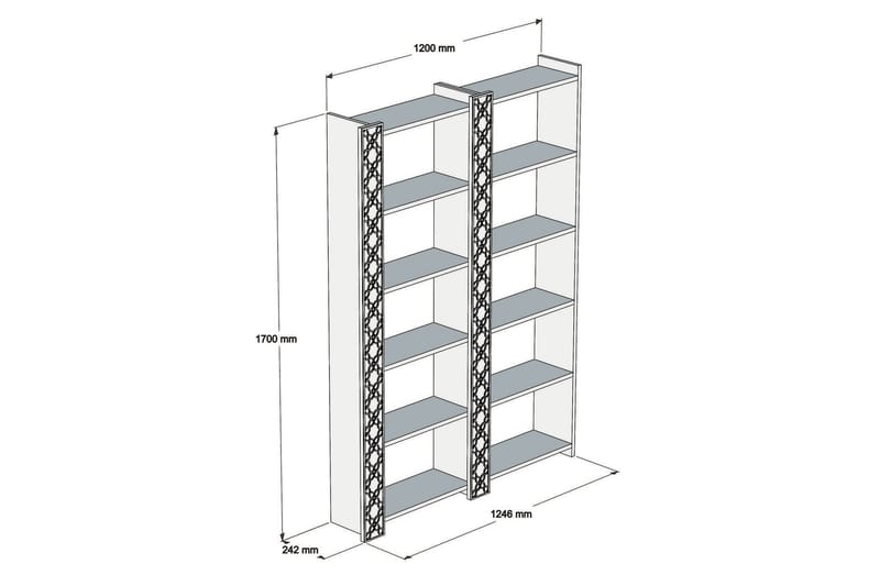 Hovdane Bokhylle 124 cm - Brun - Oppbevaring - Hyller - Bokhylle