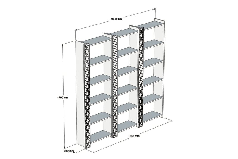 Hovdane Bokhylle 184 cm - Brun/Hvit - Oppbevaring - Hyller - Bokhylle