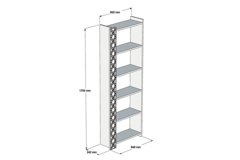 Hovdane Bokhylle 64 cm - Mørkebrun - Oppbevaring - Hyller - Bokhylle