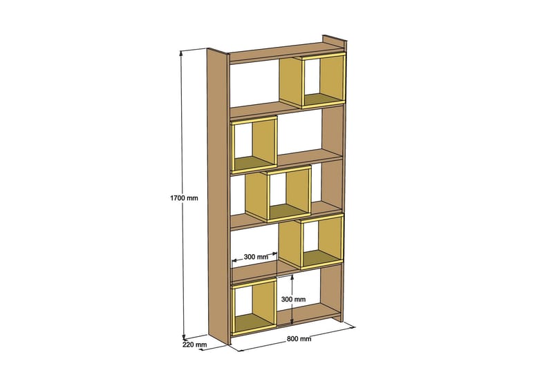 Hovdane Bokhylle 80 cm - Brun - Oppbevaring - Hyller - Bokhylle