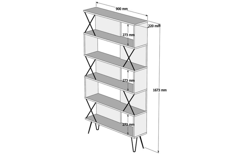 Hovdane Bokhylle 90 cm - Brun - Oppbevaring - Hyller - Bokhylle