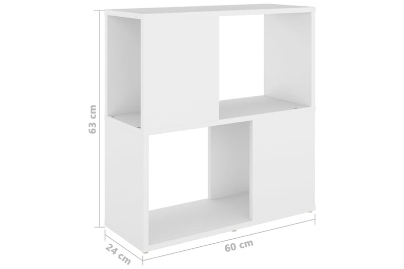 Bokhylle hvit 60x24x63 cm sponplate - Hvit - Oppbevaring - Hyller - Bokhylle