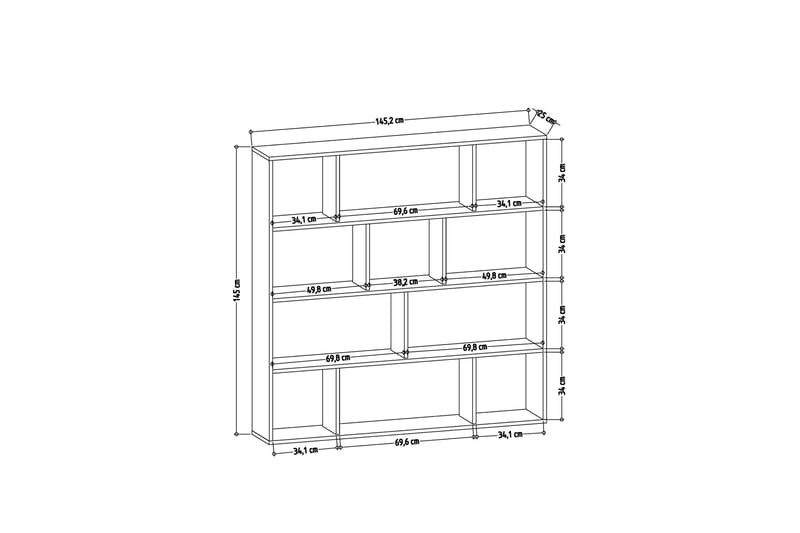 Jasenica Bokhylle 145x25 cm - tre/natur - Oppbevaring - Hyller - Bokhylle