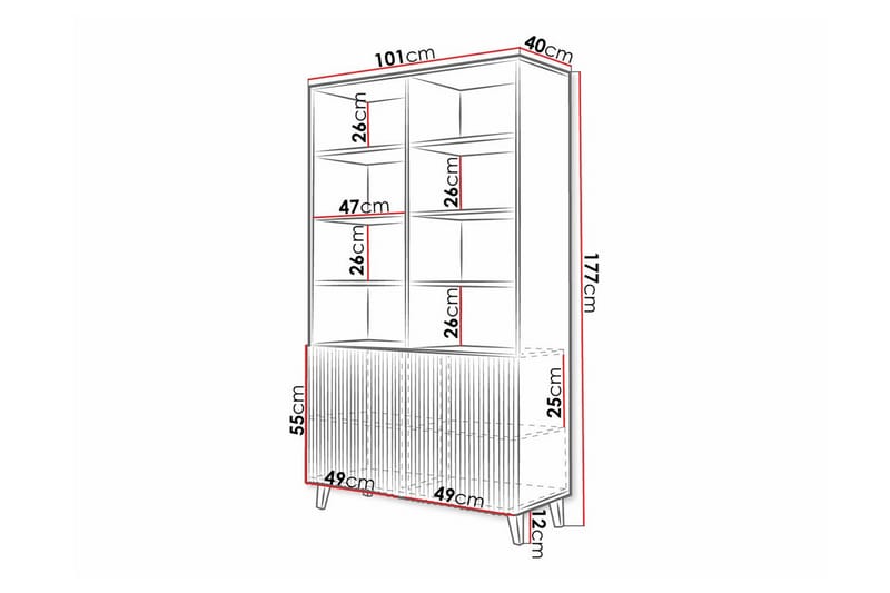 Juniskär Bokhylle 101x40 cm - Hvid - Oppbevaring - Hyller - Bokhylle