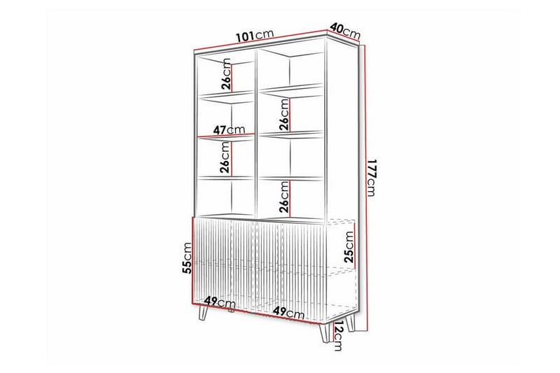 Juniskär Bokhylle 101x40 cm - Svart - Oppbevaring - Hyller - Bokhylle