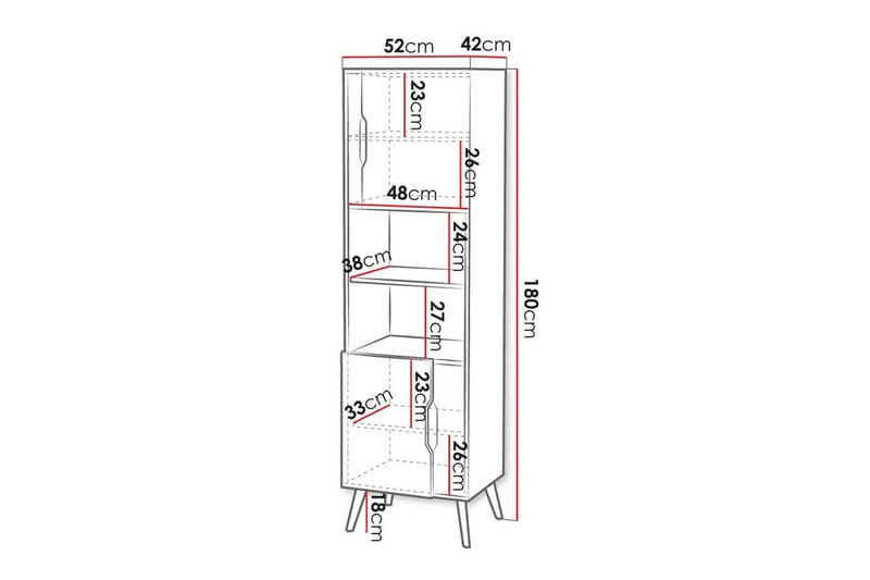 Kintore Bokhylle 52x42 cm - Svart - Oppbevaring - Hyller - Bokhylle