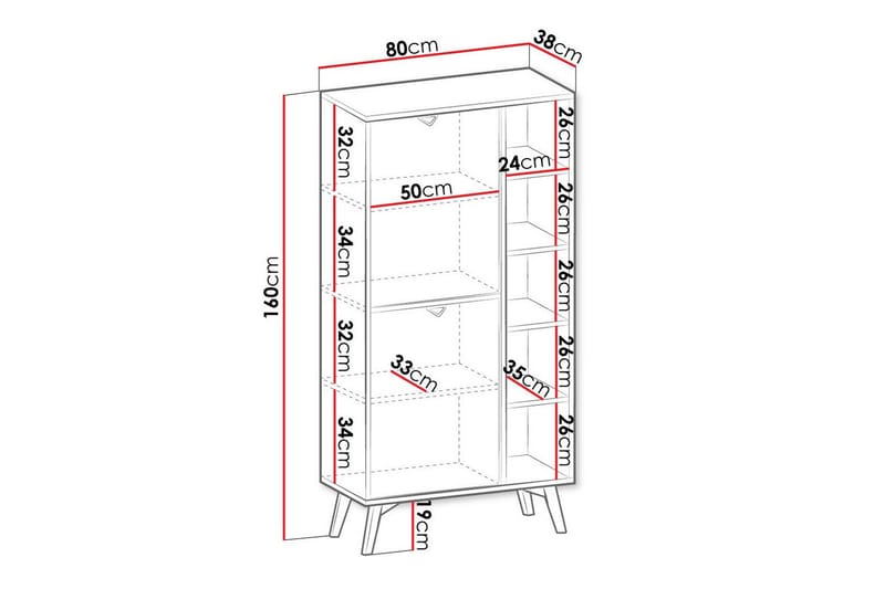 Klinkerville Bokhylle 80x38 cm - Beige - Oppbevaring - Hyller - Bokhylle