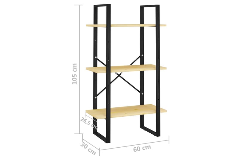 Oppbevaringshylle 60x30x105 cm heltre furu - Brun - Oppbevaring - Hyller - Bokhylle