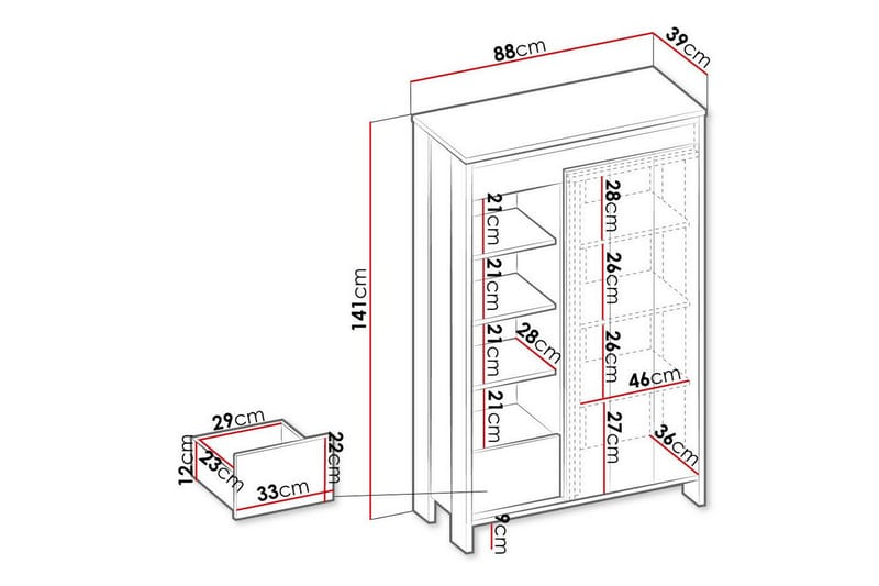 Rathmore Bokhylle 87x38 cm - Svart - Oppbevaring - Hyller - Bokhylle