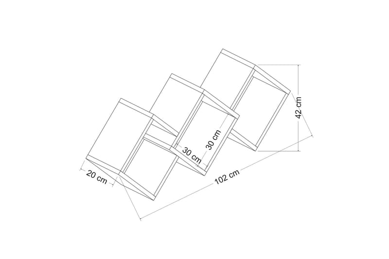 Everan Vegghylle 102 cm - Svart - Oppbevaring - Hyller - Vegghylle