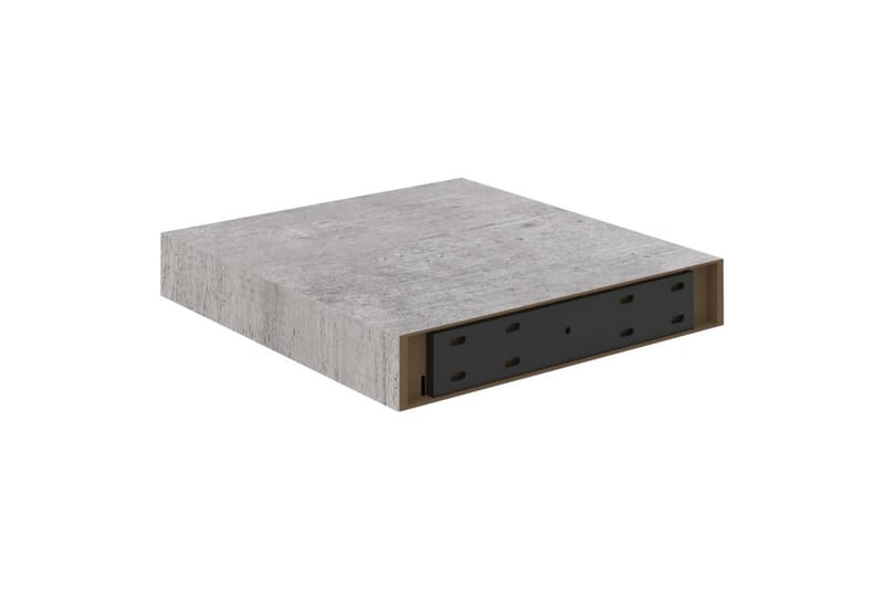 Flytende vegghyller 2 stk betonggrå 23x23,5x3,8 cm MDF - Grå - Oppbevaring - Hyller - Vegghylle