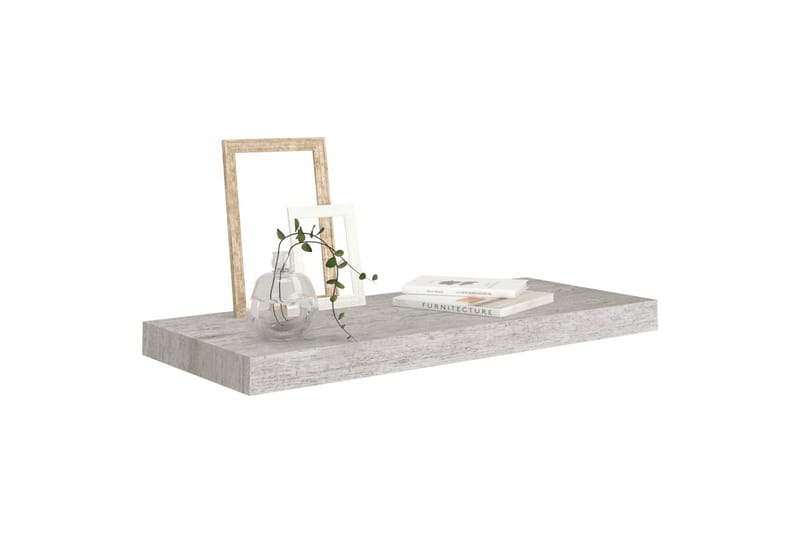 Flytende vegghyller 4 stk betonggrå 60x23,5x3,8 cm MDF - Grå - Oppbevaring - Hyller - Vegghylle