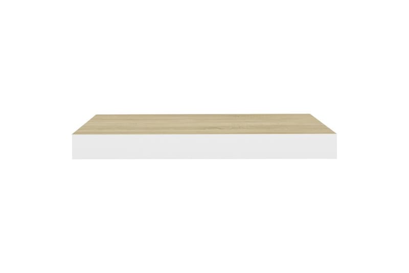 Flytende vegghyller 4 stk eik og hvit 40x23,5x3,8 cm MDF - Hvit - Oppbevaring - Hyller - Vegghylle