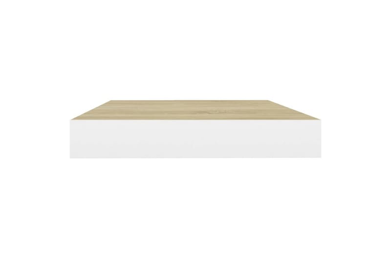 Flytende vegghyller 4 stk eik og hvit 40x23,5x3,8 cm MDF - Hvit - Oppbevaring - Hyller - Vegghylle